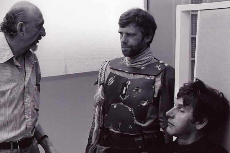 Jeremy Bulloch en el set de Star Wars